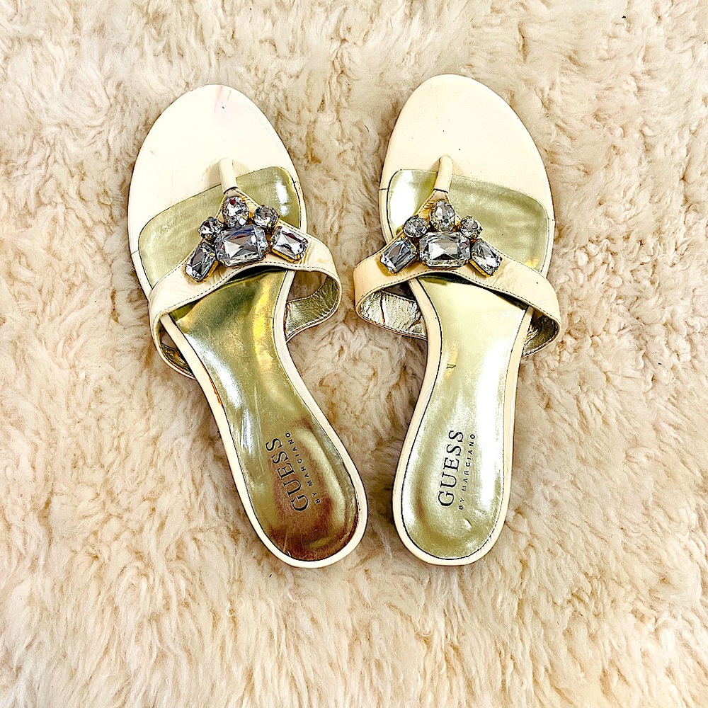 Guess jeweled fancy leather Sandals